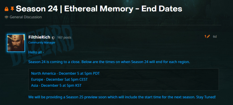 《暗黑破坏神3》第24赛季将于12月5日下午4点结束，斧牛加速器助力欢度赛季末